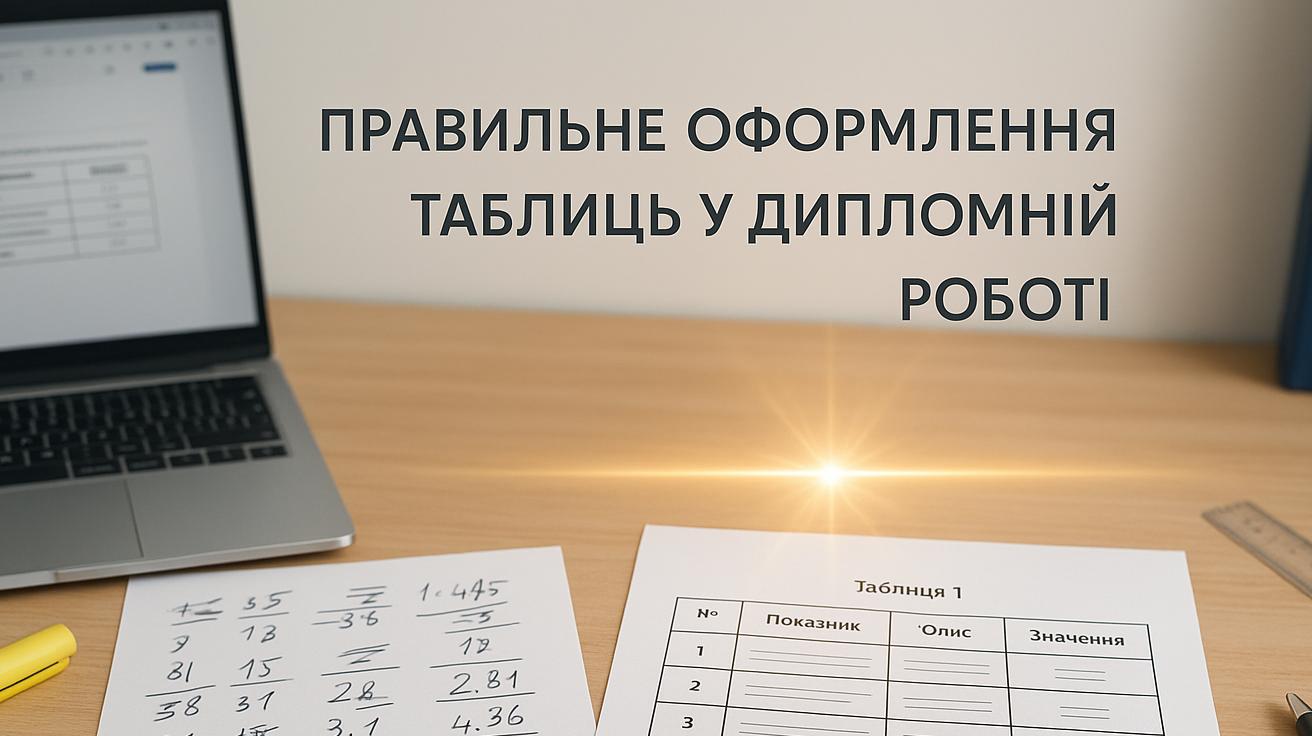Правильне оформлення таблиць у дипломній роботі — приклад академічного дизайну з чіткою структурою даних