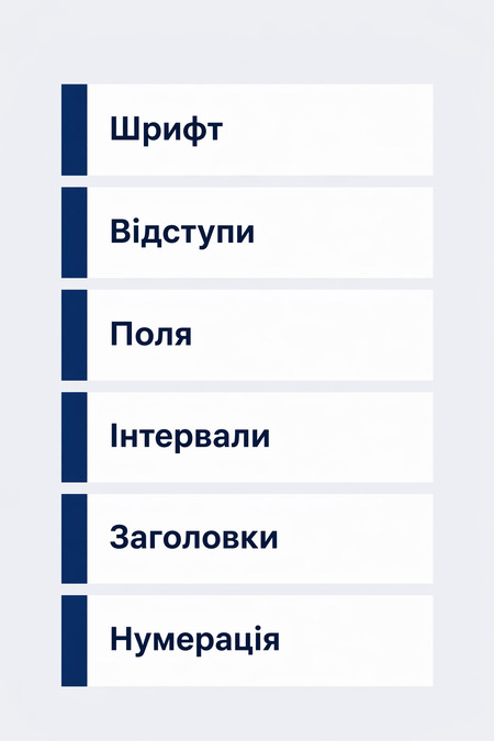 Основні елементи оформлення звіту з практики які потрібно вирівняти