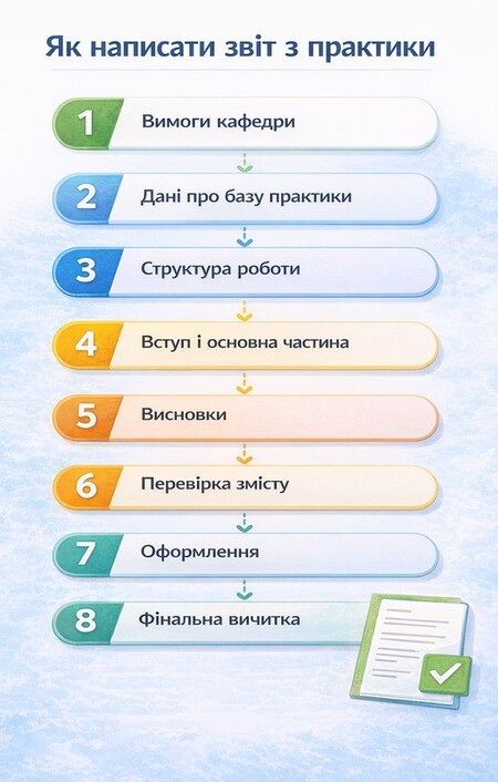 Покроковий алгоритм написання звіту з практики