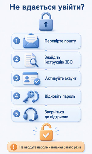 П’ять дій, якщо не вдається увійти в електронний кабінет студента