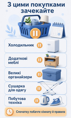Речі та побутова техніка, з покупкою яких першокурснику краще зачекати до заселення в гуртожиток