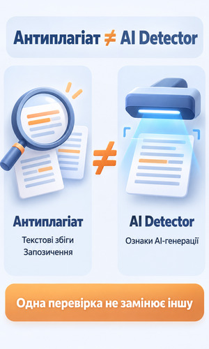 Різниця між антиплагіатом та AI Detector