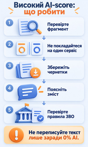 Що робити, якщо AI Detector показав високий AI-score