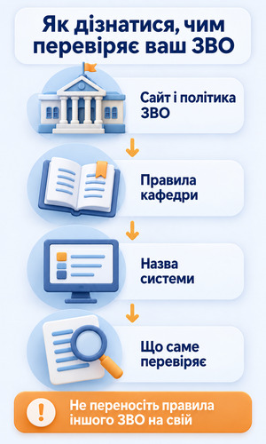Алгоритм перевірки, який AI Detector використовує конкретний університет.