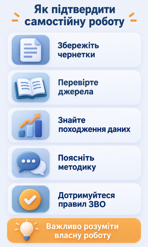 Чекліст як підтвердити самостійну роботу над студентським текстом